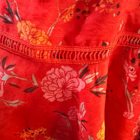 Finders Keepers Flicker Coral Red Floral Print Sleeveless Mini Dress Size Small - Picture 7 of 11
